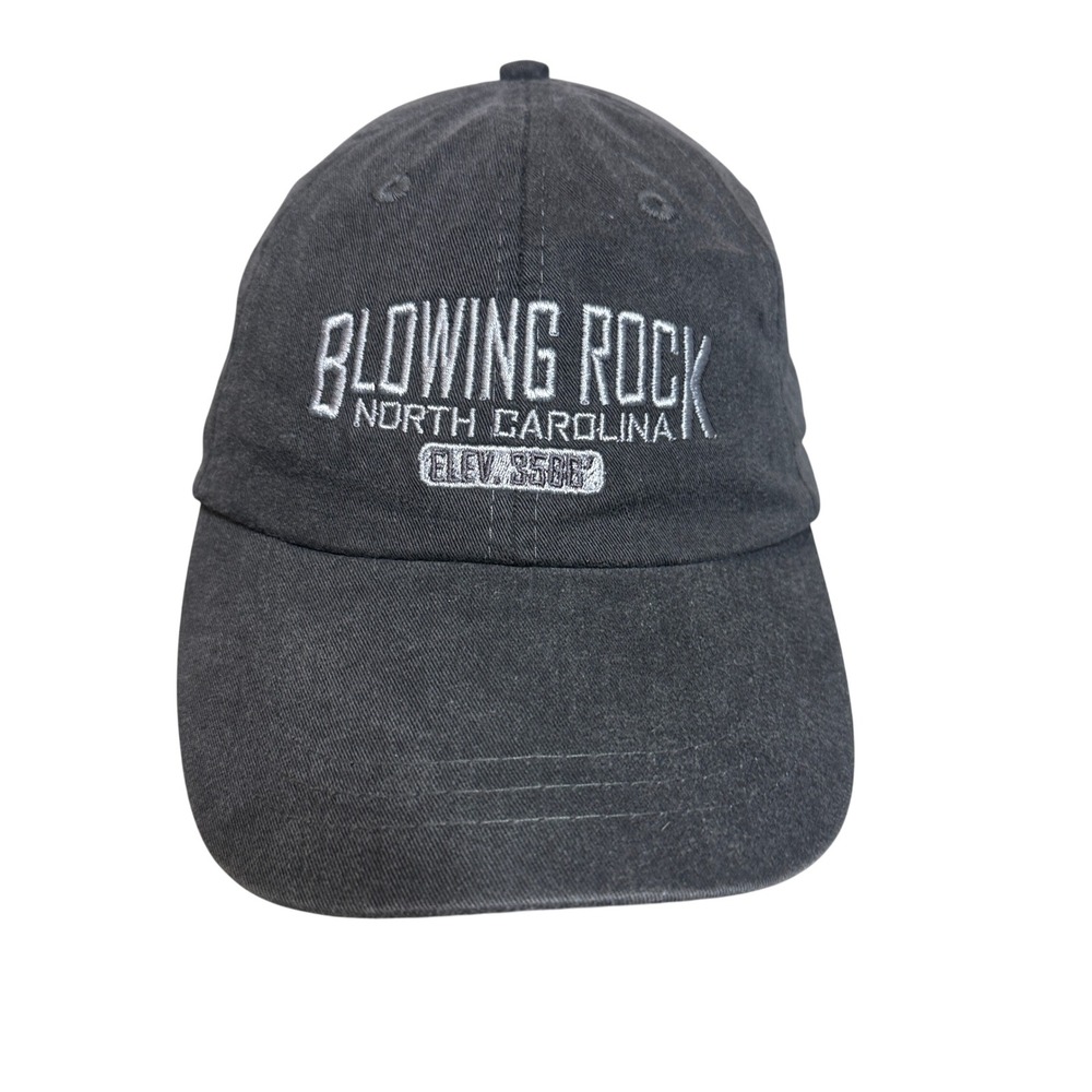 Adams Baseball Cap Unisex OSFA Gray Blowing Rock NC Embroidered Adjustable Strap